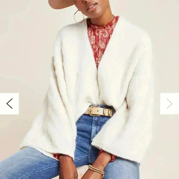 Anthropologie, Tyler Cropped Ivory Cardigan size all - Picture 1 of 13
